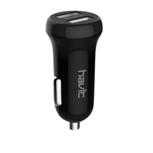 شارژر فندکی هویت مدل HV-CC8801 - دو پورت - مشکی